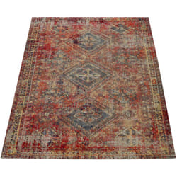 Paco Home - Tappeto rosso da esterno per il balcone e la terrazza dal design orientale, robusto e resistente alle intemperie 120x170 cm