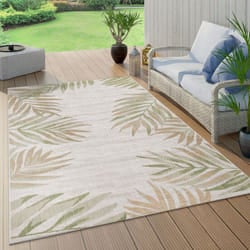Paco Home Tappeto per interni ed esterni robusto adatto per balcone e terrazza con motivo di foglie di palma 80x150 cm