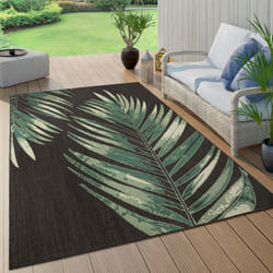 Paco Home - Tappeto Cucina Da Esterno Salotto Balcone Palme Giungla Floreale Boho Verde 80x150 cm, Nero 4