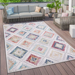 Paco Home - Tappeto Cucina Da Esterno Salotto Moderno Balcone Etnico Geometrico Astratto 3D 60x100 cm, Multicolore 4