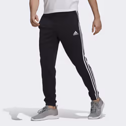 Adidas Essentials French Terry Tapered 3-stripes, Pantaloni da allenamento, Maschio, Nero, Adulto, Monocromatico, S