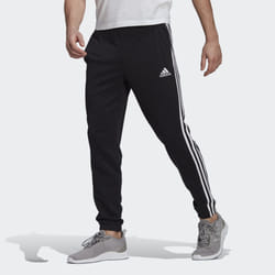 Adidas Essentials French Terry Tapered 3-stripes Maschio Nero Cotone, Poliestere, Viscosa