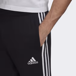 Adidas Essentials French Terry Tapered 3-stripes Maschio Nero Cotone, Poliestere, Viscosa - Vista aggiuntiva 5