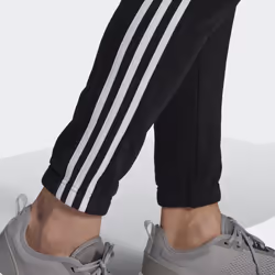 Adidas Essentials French Terry Tapered 3-stripes Maschio Nero Cotone, Poliestere, Viscosa - Vista aggiuntiva 6