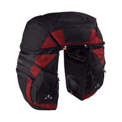 VAUDE Karakorum Pro, Posteriore, Borsa da bicicletta, Poliestere, Poliuretano, Nero, Rosso, 65 L, 30 kg