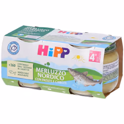 HiPP Omogeneizzato Merluzzo con Patate e Carote 2x80 g Pappa