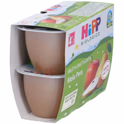 HiPP Biologico Mela Pera Frutta Grattugiata 4x100 g Pappa