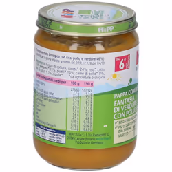 HiPP Biologico Pappa Completa Fantasia di Verdure con Pollo e Riso 190 g