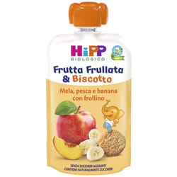 HiPP Frutta Frullata Mela, pesca e banana con frollino 90g