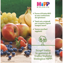 HiPP Frutta Frullata Mela, pera e frutti rossi + ferro 90g - Vista aggiuntiva 2