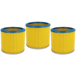 3x filtro a pieghe piatte compatibile con Lavor / Lavorwash gn 32, gn 22, Ashley 300, Ashley 100, gbx 32, gbx 22 aspirapolvere - blu / giallo - Vhbw