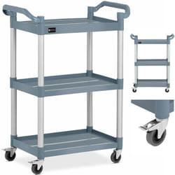 Royal Catering - Carrello cameriere ristorazione in plastica 3 ripiani 630 x 400 mm fino a 90 Kg