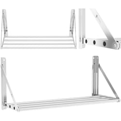Royal Catering - Mensola da parete pieghevole in acciaio inox fino a 40 kg 80 x 30 cm
