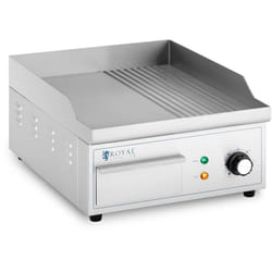 Royal Catering - Fry Top Elettrico Griglia Elettrica Piastra Rigata + Liscia 360 x 380 mm 2000 w