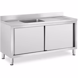 ⭐⭐⭐⭐⭐ Lavello cucina in acciaio inox con vasca particolarmente profonda, armadietto sottostante e alzatina paraschizzi di mar ...