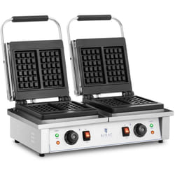 Royal Catering - Piastra per waffle doppia Piastra per cialde belga 2 x 2.000 w