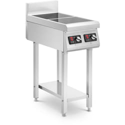 Royal Catering - Fry top a induzione doppio con base 2 x 3500 w Timer