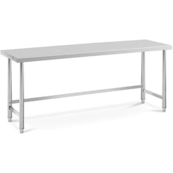 Royal Catering - Tavolo acciaio inox con alzatina - 200 x 60 cm Capacità di carico 95 kg