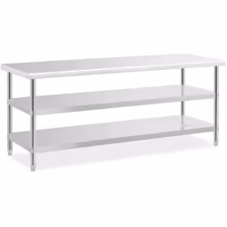 ⭐⭐⭐⭐⭐ Duraturo piano da lavoro in acciaio inox con ampia superficie di marca Royal Catering ✅ Modello: RCAT-200/70-PS3SH ✅ Ar ...