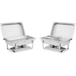 Royal Catering - Set di 2 chafing dish 2 x 8 l scaldavivande acciaio inox