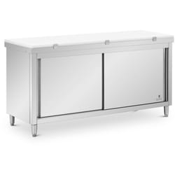 Royal Catering - Tavolo armadiato inox - 180 x 60 cm - Portata 500 kg - Con tagliere - Royal
