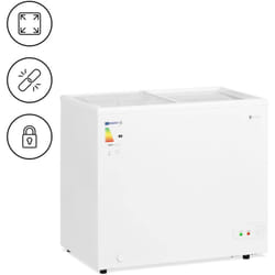 Royal Catering - Congelatore a pozzetto - 200 l - Porte in vetro - Con serratura