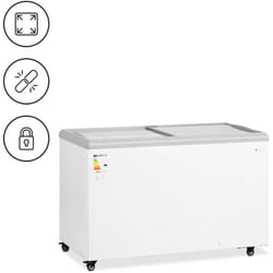 Royal Catering - Congelatore a pozzetto - 360 l - Porte in vetro - Con serratura