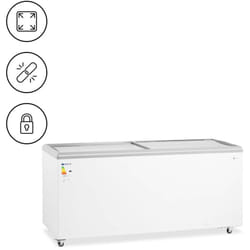Royal Catering - Congelatore a pozzetto - 550 l - Porte in vetro - Con serratura