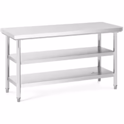 ⭐⭐⭐⭐⭐ Duraturo piano da lavoro in acciaio inox con ampia superficie di marca Royal Catering ✅ Modello: RCWT-150X60-3L-E ✅ Art ...