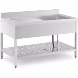 ⭐⭐⭐⭐⭐ Lavello in acciaio inox ultra profondo con mobiletto e paraschizzi di marca Royal Catering ✅ Modello: RCSSS-140X70-S ✅  ...
