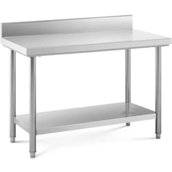 Royal Catering - Tavolo Acciaio Inox Con Alzatina Piano Cucina Banco Da Lavoro 120 x 60 cm 137 kg