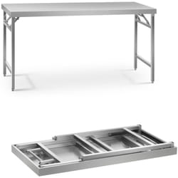 Royal Catering - Tavolo ristorazione pieghevole in acciaio inox 180 x 60 cm