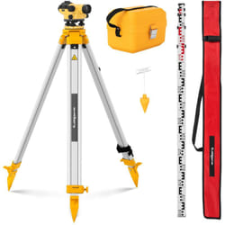 Steinberg Systems - Livello Ottico Automatico Set Con Stativo Stadia Livellatore x28 36 mm Magnetico