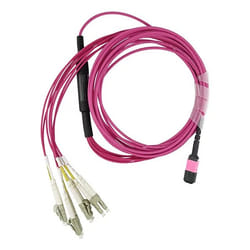 BlueOptics Alcatel-Nokia 3HE13896AA-5 kompatibles MPO-4xLC Multimode OM4 Patchkabel 5 cavo InfiniBand e in fibra ottica 5 m LC/APC Magenta