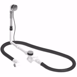 Kit di scarico e troppopieno Quadroval materiale plastica/cromo senza riempimento con tubo di scarico flessibile controllo co ...