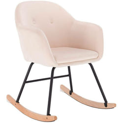 Sedia a Dondolo per Soggiorno Poltrona Relax con Schienale Braccioli Crema - Woltu