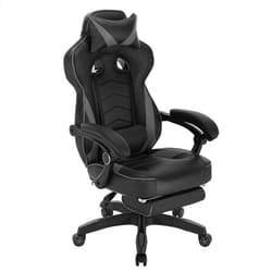Woltu - Poltrona Sedia Gaming ufficio pu reclinabile con poggiapiedi Collo Cuscino Grigio