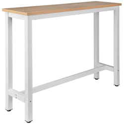 Woltu - Tavolo Bar 140 cm da Pranzo Cucina in Metallo e Legno Tavolino Caffè Alto Rovere+bianco