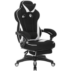 Woltu - Sedia Gaming Gioco Poltrona da Ufficio Girevole Ergonomica con Poggiatesta Bianco