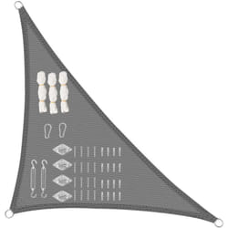 Tenda Parasole Telo a Vela da Sole Ombreggiante Anti uv 180g/㎡ hdpe Grigio 2.5x2.5x3.5m - Woltu