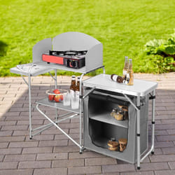 Mobile Cucina da Campeggio Tavolo Pieghevole da Giardino Armadio da Campeggio - Woltu