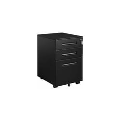 Cassettiera da Ufficio Scrivania Studio con Rotelle per Documenti Nero - Woltu