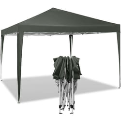 Gazebo 3x3 Foldable Waterproof Resealable Garden Awning With Bag tre color Grigio - Woltu
