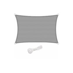 Tenda Vela Ombreggiante Telo Sole Ombra Giardino Parasole Grigio Chiaro 3x4 m - Woltu