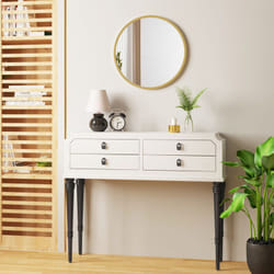 Woltu - Specchio da Parete Rotondo Ø50 cm. Specchio Rotondo Dorato con Cornice in Metallo. Specchiera da Bagno. Specchio per Trucco. Specchio