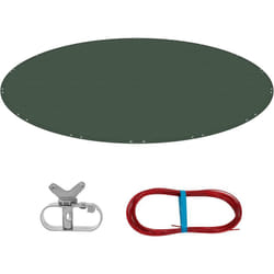 Telo Copri Piscina Rotondo ø 420cm. per Copertura per Piscina di ø 320-360cm. Telo Impermeabile per Esterno Invernale in pe 200g/m². con Occhielli.