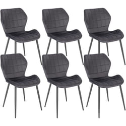 6x Sedie Ergonomica da Pranzo. Sedia Nordica. Sedia da cucina in velluto. Seduta Imbottita. per Camera da Letto. Salotto. Grigio Scuro. Gambe in