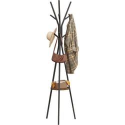 Woltu - Attaccapanni da Terra. Appendiabiti ad Albero in Metallo e mdf. Portabiti da Ingresso con 9 Ganci e 1 Ripiano per Vestiti. Cappelli. Borse.