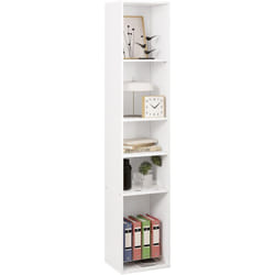 Woltu - Libreria a 5 Scomparti Aperti. Libreria Verticale a Colonna. Scaffale Angolare Autoportante. per Soggiorno. Ufficio e Studio. in Truciolare.
