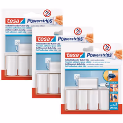 Tesa Powerstrips - Clip per cavi Gli innovativi fermacavi Tesa Powerstrips sono autoadesivi e possono fissare cavi fino a 8 m ...